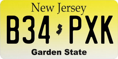 NJ license plate B34PXK