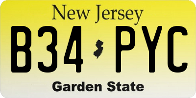 NJ license plate B34PYC