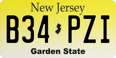 NJ license plate B34PZI