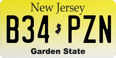 NJ license plate B34PZN