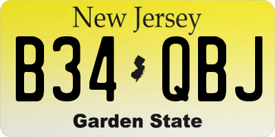 NJ license plate B34QBJ