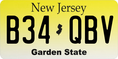 NJ license plate B34QBV
