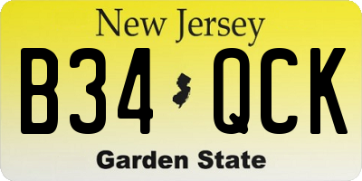NJ license plate B34QCK