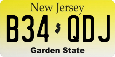 NJ license plate B34QDJ