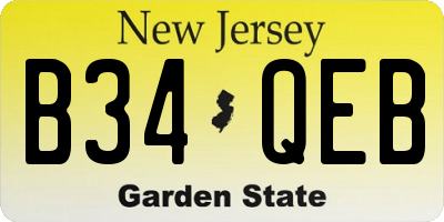 NJ license plate B34QEB