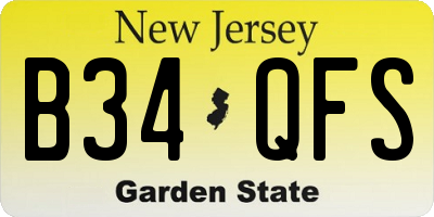 NJ license plate B34QFS