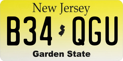 NJ license plate B34QGU