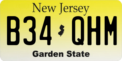 NJ license plate B34QHM
