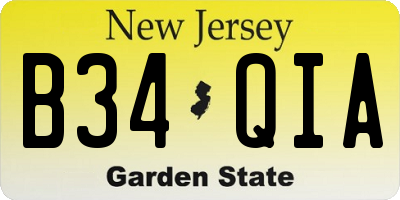 NJ license plate B34QIA