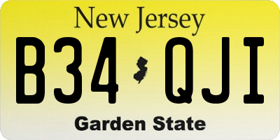 NJ license plate B34QJI