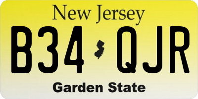 NJ license plate B34QJR