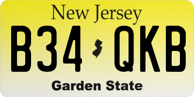 NJ license plate B34QKB