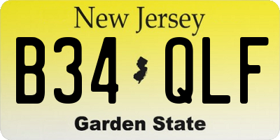 NJ license plate B34QLF
