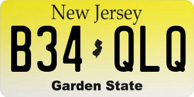 NJ license plate B34QLQ
