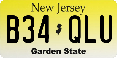 NJ license plate B34QLU