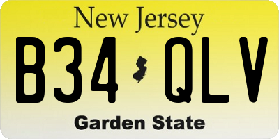 NJ license plate B34QLV