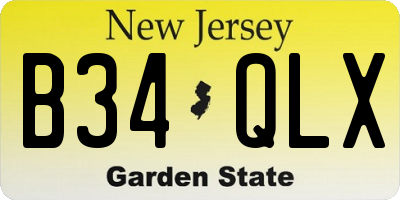 NJ license plate B34QLX