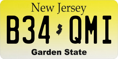 NJ license plate B34QMI