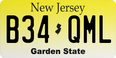 NJ license plate B34QML