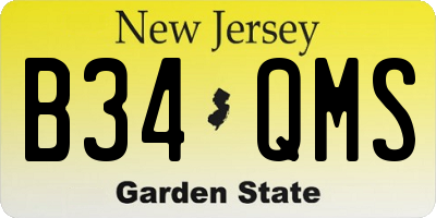 NJ license plate B34QMS
