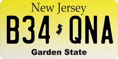 NJ license plate B34QNA