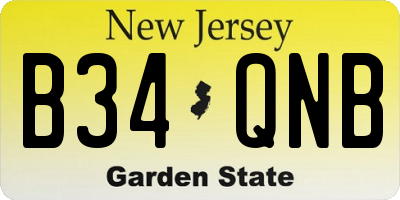 NJ license plate B34QNB