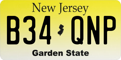 NJ license plate B34QNP