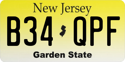 NJ license plate B34QPF