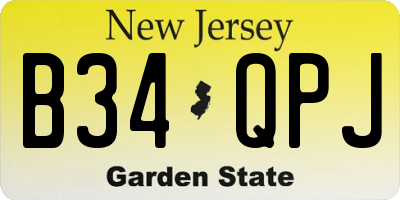 NJ license plate B34QPJ