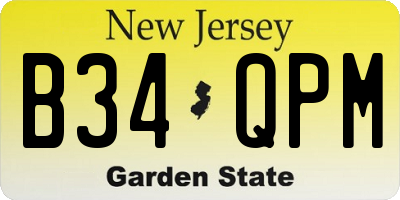 NJ license plate B34QPM