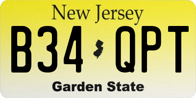 NJ license plate B34QPT