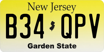 NJ license plate B34QPV