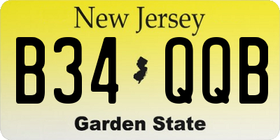 NJ license plate B34QQB