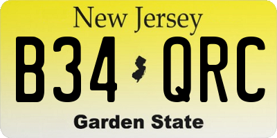 NJ license plate B34QRC