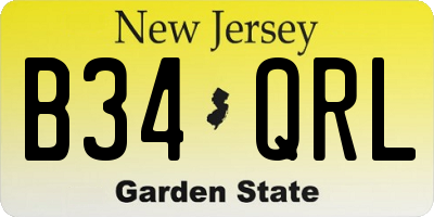 NJ license plate B34QRL