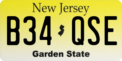 NJ license plate B34QSE