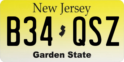 NJ license plate B34QSZ