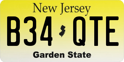 NJ license plate B34QTE