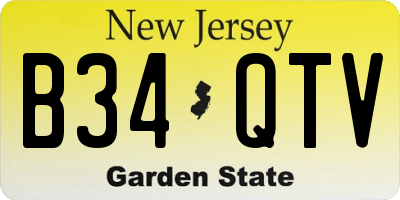 NJ license plate B34QTV