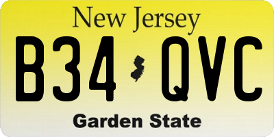 NJ license plate B34QVC