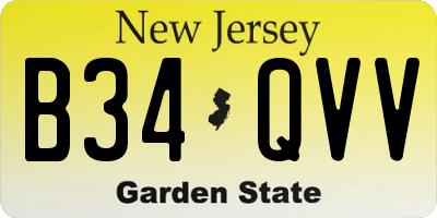 NJ license plate B34QVV