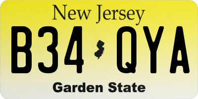 NJ license plate B34QYA