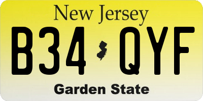 NJ license plate B34QYF