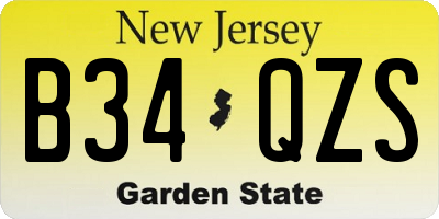 NJ license plate B34QZS