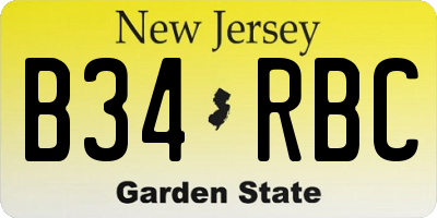 NJ license plate B34RBC