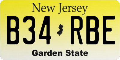 NJ license plate B34RBE