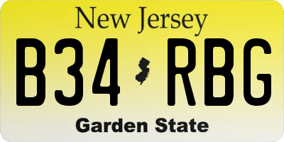 NJ license plate B34RBG