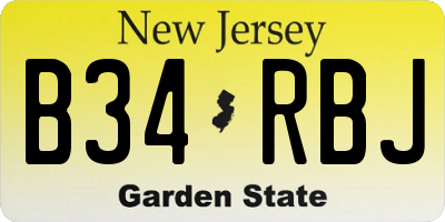 NJ license plate B34RBJ