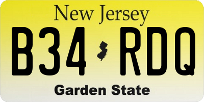 NJ license plate B34RDQ