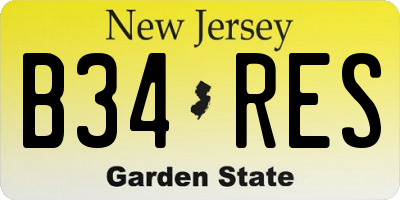 NJ license plate B34RES